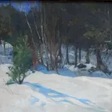 John F. Carlson, - Winter Woodland Scene-, oil on canvas