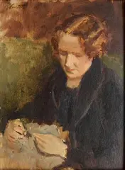 Edward Barnard Lintott, - ''Sketch of My Wife Marie''-, oil on canvasboard, 1938