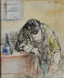 Benjamin Kopman, - Man At Table-