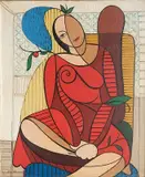 Nicolai Abracheff, - Seated Woman-, oil on canvas