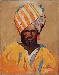 W. P. Catlin, - Man in Turban-, oil on canvas