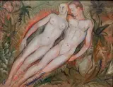Elizabeth Wheeler Taylor, - Adam and Eve-, oil on canvasboard