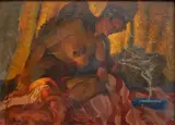 Harry Fisk, - ''Nude Contemplation''-, oil on panel