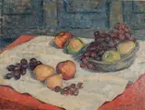Judith A. Ingram, - Still-Life with Pewter Bowl-, oil on canvasboard, 1959