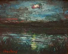 Harry Shoulberg, - Moonlit Seascape-, oil on canvas