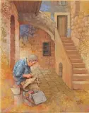 Emanuel Schary, - Itinerant Taylor-, oil on panel