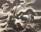- ''Island Hay'' (Fath 68)- by Thomas Hart Benton, lithograph, 1945, offered Mar 2015
