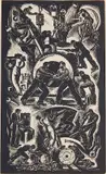 Letterio Calapai, - ''Labor in A Diesel Plant''- wood, engraving, 1940