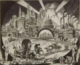 Ralph Fabri, - ''Americana''-, etching