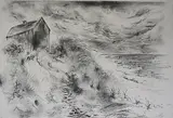 George Grosz, - ''Storm Clouds, Cape Cod'' (Drucker E110)-, Lithograph