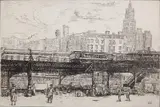 Max Mongel, - ''Varick St.''-, etching