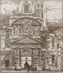 Roi Partridge, - ''St. Etienne du Mont'' (White 73)-, etching, 1914