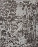 Julius J. Pommer, - ''Saussalito''-, etching
