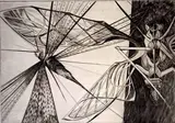 Walter Rogalski, - ''Locust''-, engraving, 1954