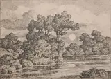Birger Sandzén, - ''Early Moon''(Greenough 198)-
