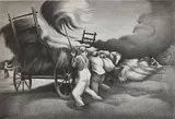 Bernard Joseph Steffen, - ''Race Against Rain''-, lithograph, ca. 1940