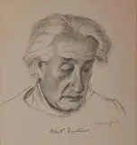 Eugen Spiro, - Portrait of Einstein-, lithograph