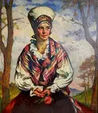 Sandor Vago, - "Hungariann Girl"-, oil on canvas