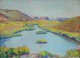 George G. Adomeit, - ''A Bit of Wellfleet''-, oil on panel, 1921, very good condition