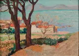Alexander Warshawsky, - ''Bay of St. Tropaz, South France''-, oil on panel