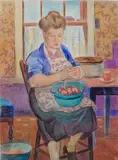 William Sommer, - ''Mrs. Sommer Peeling Apples''-