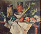 Sandor Vago, - ''Still-Life of Fruits and Vegetables''-, oil on canvas