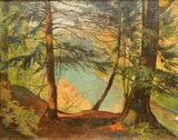 George G. Adomeit, - Forest Landscape-, oil on canvasboard