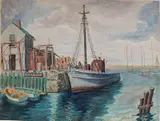 Michael Dadante, - Boat Rentals-, watercolor on paper