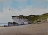 Marc Moon, - ''Beach at Cancun''-, watercolor on paper