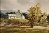 Marc Moon, - ''Bedford Springs''- varnished, watercolor on illustration board
