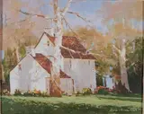 Marc Moon, - House-, oil on board