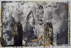 Don Harvey, - ''Temple and Rock''-, ink jet print, oil, ink and lead on paper, 1997; together with the book ''In Ice