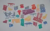 Roger Benedetti, - ''Furniture Dense Pack''-, silkscreen in colors