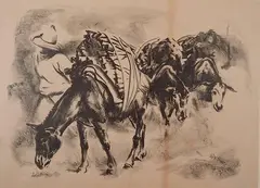 Henry Keller, - ''Mexican Wood Merchant''-, lithograph, 1936