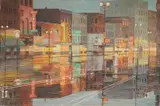 William Seguier, - Street Scene-, oil on masonite, 1962