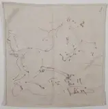 László Dús, - Horse-, pen and ink on cloth napkin, 1988