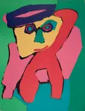 - ''Cosy Face''- by Karel Appel, silkscreen in colors, 1970, sold Mar 2015