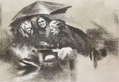 - Three Witches- by Harvey Dinnerstein, lithograph in 2 colors, offered Mar 2015