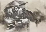 Harvey Dinnerstein, - Three Witches-, lithograph in 2 colors