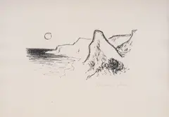 Nayden Petkov, Sea Rocks, lithography