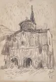 Zlatyu Boyadzhiev, The Church, 1957, pencil on paper