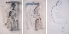 Svetlin Rusev, Triptych of Life, 2001, watercolor, gouache and pencil on paper