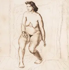 Iliya Petrov, Female Figure, etching on paper