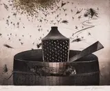 Emil Mirazchiev, Bees, etching on paper