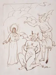 Dimitar Kazakov-Neron, Angels and Demons, ink on paper