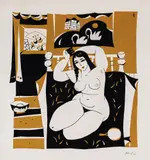 Evgeniy Bosiyatski, The Model, 1962, tempera on paper