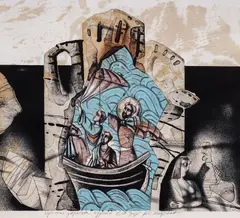 Stefan Markov, Christ Taming the Storm, etching