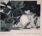 Rumen Skorchev, Evening Trumpet, 1990, etching