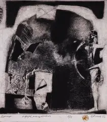 Valentin Kolev, War, 1986, etching and mezzotint