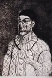 Petar Chuklev, The Old Clown (after Baudelaire), 1974, dry point